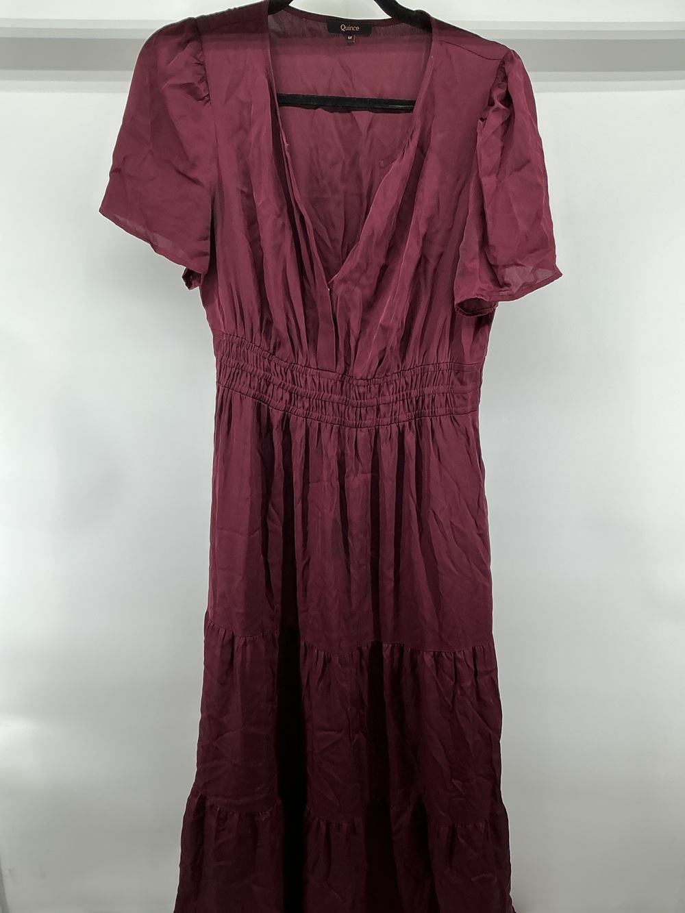 Washable Stretch Silk Tiered Maxi Dress